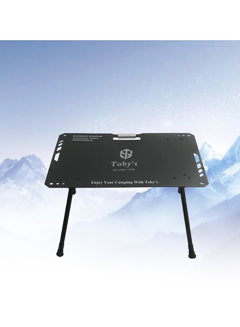 توبيز طاولة تخييم خفيفة الوزن من الألومنيوم باللون الأسود من توبيز مع كرسيين قابليْن للطي من نوع الفراشة – مجموعة خارجية محمولة - Image 2