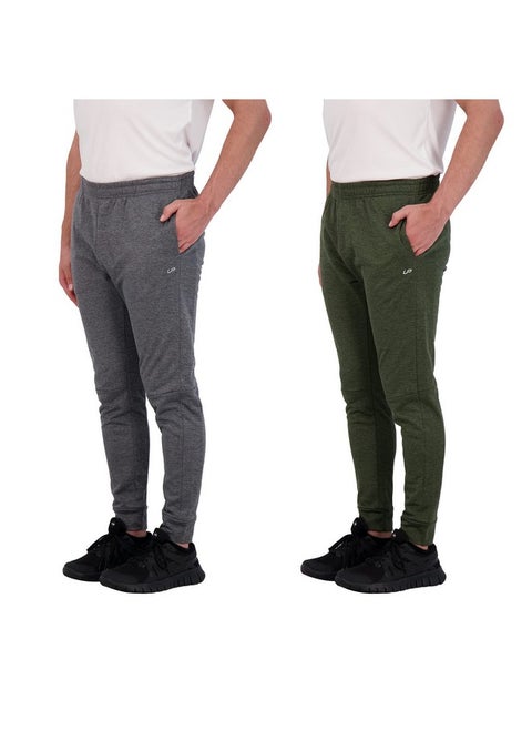 Mens Jogger Pants 2 Pack Tech Fleece Sweatpants Lightweight Running Pant For Men (As1, Alpha, Xx_L, Regular, Regular, Greencharcoal)