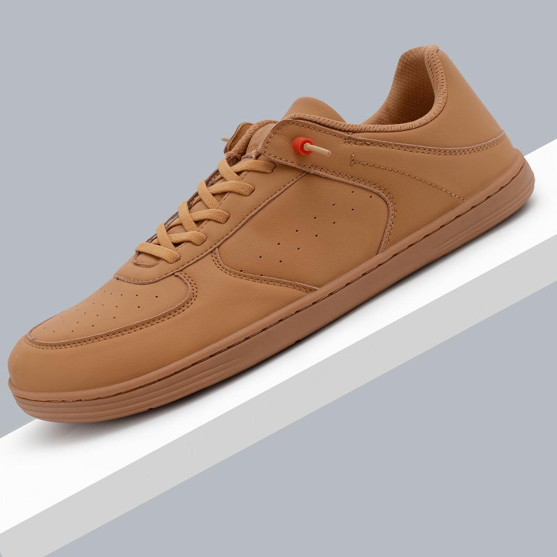 Pulltop Wide Toe Box Shoes for Men - Minimalist Barefoot Dress Sneakers Zero Drop Slip on Walking Non Slip Shoes for Men TAN Size 9 Wide - Image 3