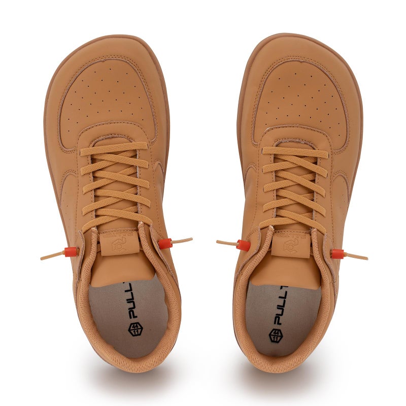 Pulltop Wide Toe Box Shoes for Men - Minimalist Barefoot Dress Sneakers Zero Drop Slip on Walking Non Slip Shoes for Men TAN Size 9 Wide - Image 5