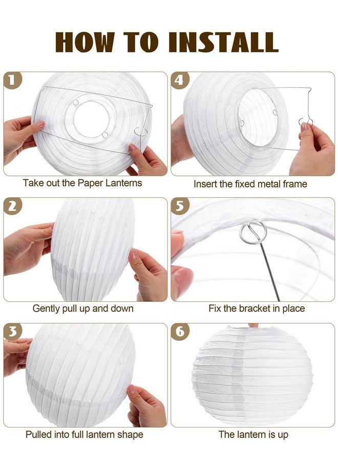 Treela 30 Pack White Chinese Japanese Paper Lanterns Decorative Hanging Ball Lanterns Round Paper Lantern Lamps for Wedding Birthday Party Home Decorations(10 Inch) - Image 2