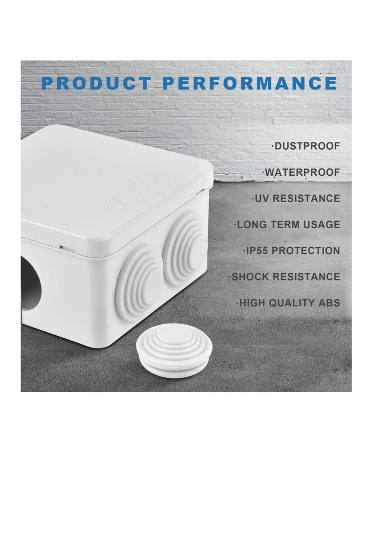 Excefore 4 Pcs Junction Box, ABS Plastic Dustproof Waterproof Cable Protect Enclosure, for Indoor Outdoor Electronics Cable, CCTV Camera, LED Strip, Road Sign - Image 4