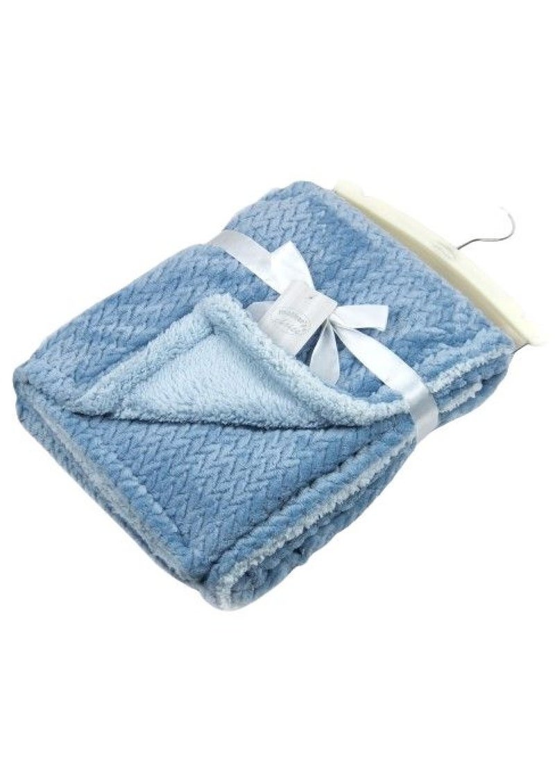 Mothers Choice - Sherpa Baby Blanket - 100% Polyester -  Soft & Cozy Blanket  - 75x100 cm - Newborn to 4 Years -  Blue - Swaddle & Travel-Friendly - Image 1