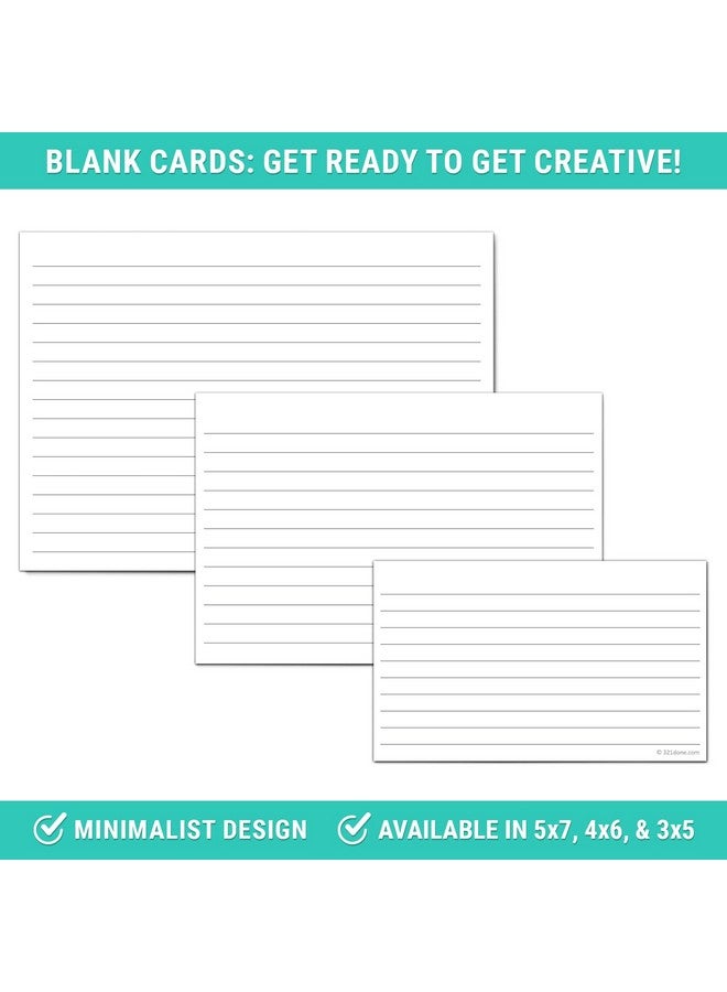 321Done Large Index Cards Made In Usa Jumbo Size 5X7 Horizontal Collegeruled Lined Notecards Doublesided Thick Heavy Duty Cardstock Simple Note Cards With Lines White Xl Set Of 50 - Image 5