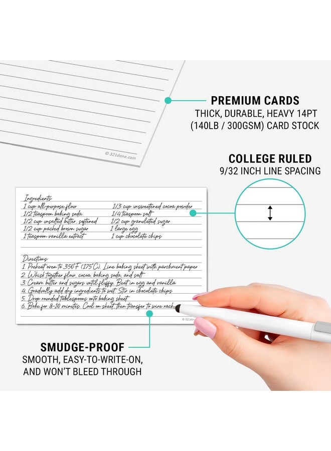 321Done Large Index Cards Made In Usa Jumbo Size 5X7 Horizontal Collegeruled Lined Notecards Doublesided Thick Heavy Duty Cardstock Simple Note Cards With Lines White Xl Set Of 50 - Image 3