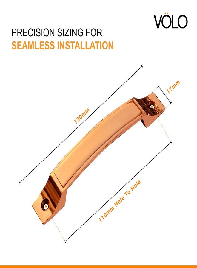 VOLO Cabinet Window Handle | Cupboard Wardrobe Door Handle | Furniture Pull Handle | Rose Gold Finish | Top Screw Installation | Pull Handle (2 Pieces | Rose Gold, 110 MM (Hole to Hole)) - Image 2