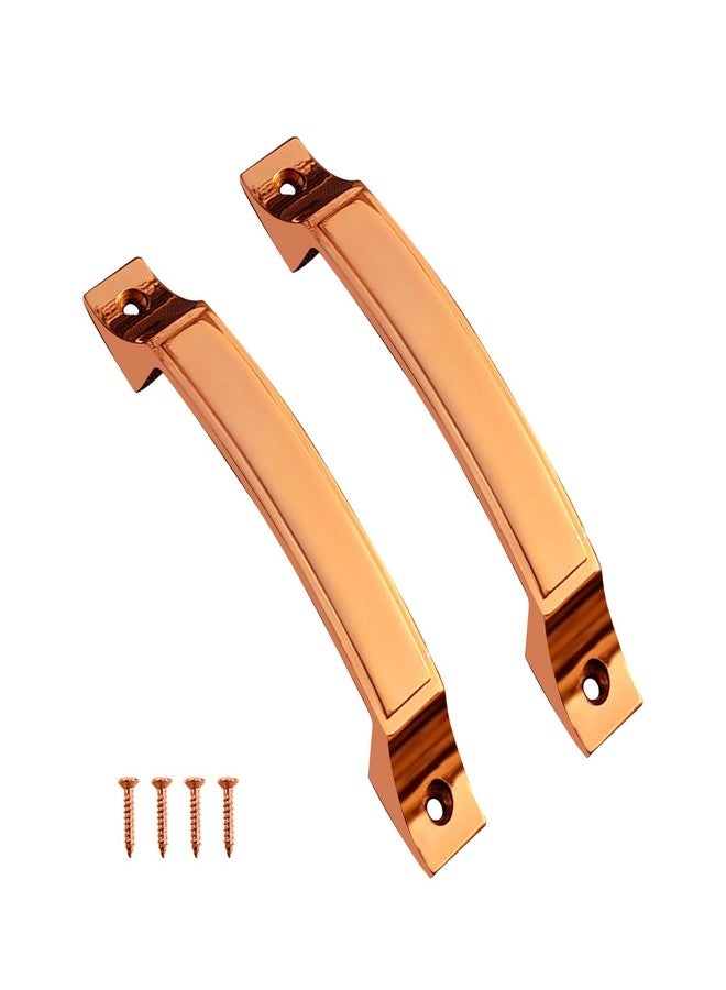 VOLO Cabinet Window Handle | Cupboard Wardrobe Door Handle | Furniture Pull Handle | Rose Gold Finish | Top Screw Installation | Pull Handle (2 Pieces | Rose Gold, 110 MM (Hole to Hole)) - Image 1