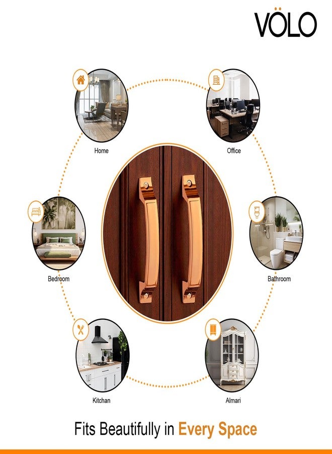VOLO Cabinet Window Handle | Cupboard Wardrobe Door Handle | Furniture Pull Handle | Rose Gold Finish | Top Screw Installation | Pull Handle (2 Pieces | Rose Gold, 110 MM (Hole to Hole)) - Image 5