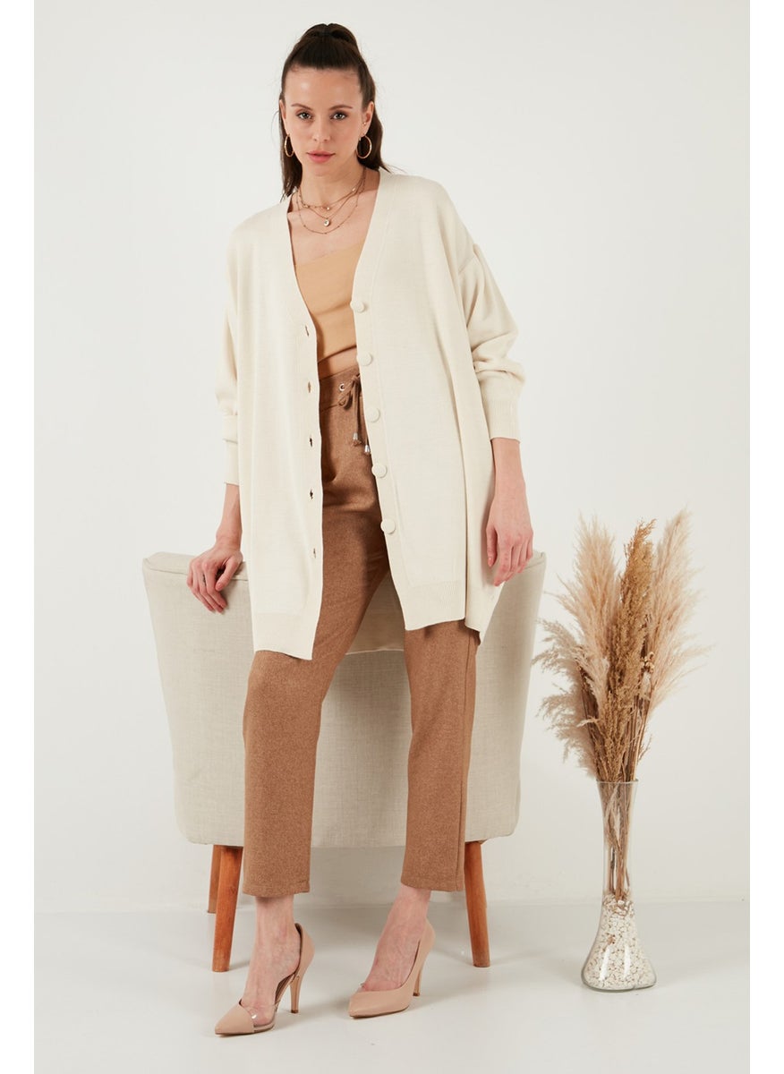 Lela V Neck Buttoned Knitted Cardigan Women's Cardigan 4616031  - Image 2