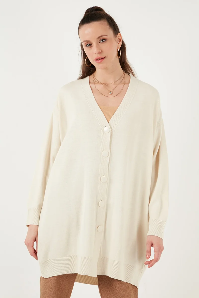 Lela V Neck Buttoned Knitted Cardigan Women's Cardigan 4616031