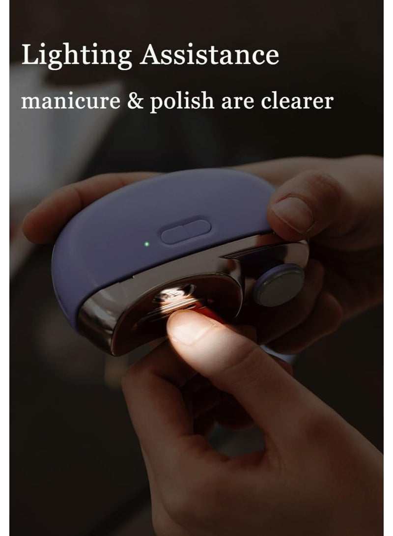 Electric Automatic Nail Clipper with Light & 2 Speeds,Fingernail Cutter and File 2 in 1 Design, USB Rechargeable Safety Fingernail Trimmer for Baby, Kids, Seniors and Adult  - Image 3