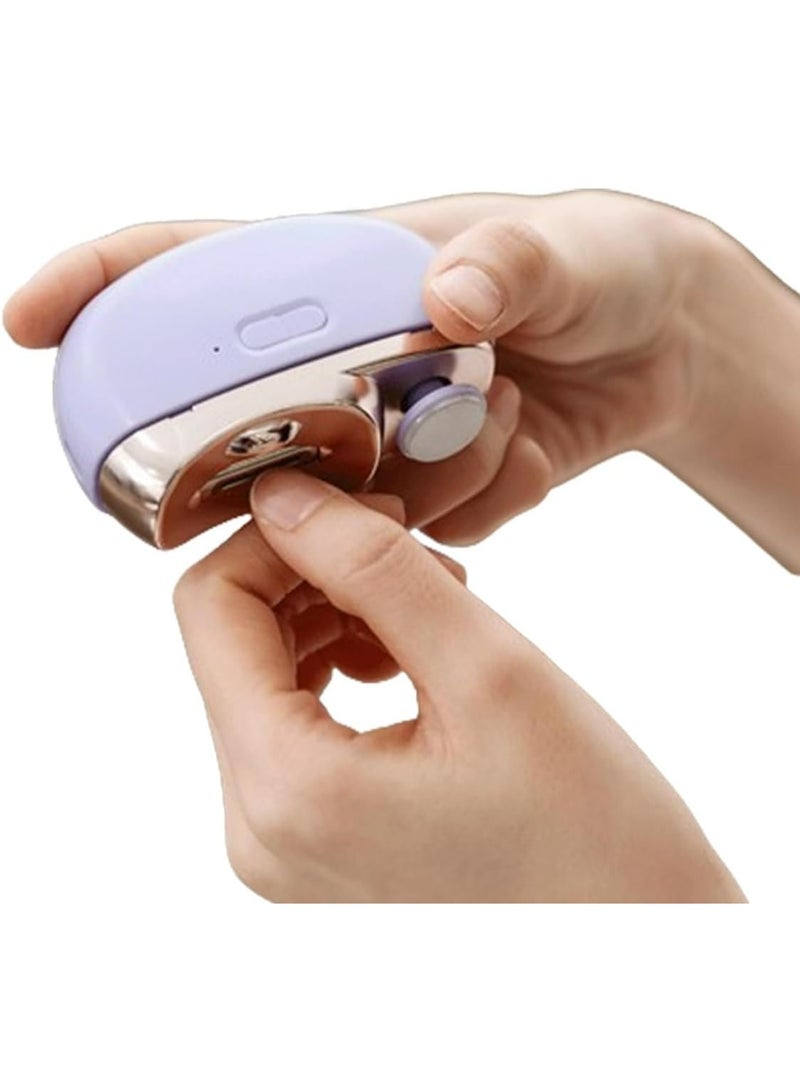 Electric Automatic Nail Clipper with Light & 2 Speeds,Fingernail Cutter and File 2 in 1 Design, USB Rechargeable Safety Fingernail Trimmer for Baby, Kids, Seniors and Adult  - Image 1