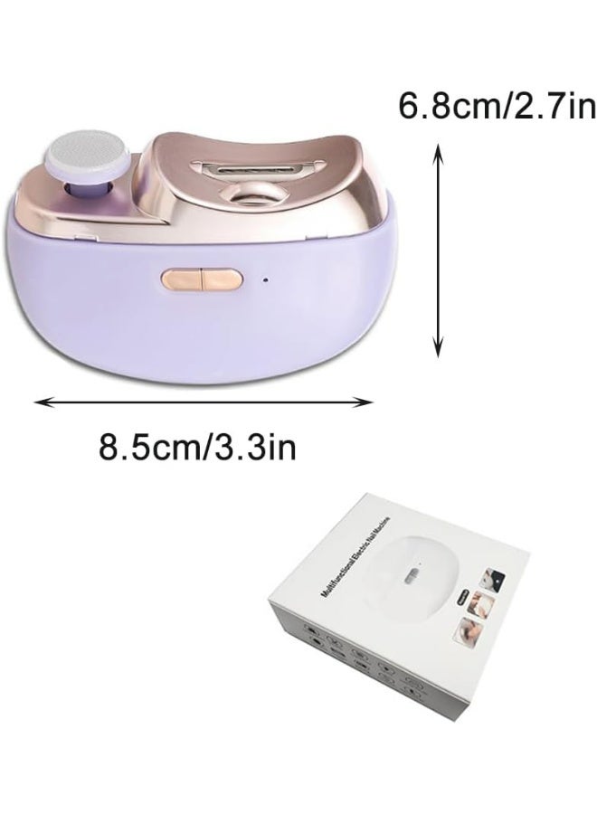 Electric Automatic Nail Clipper with Light & 2 Speeds,Fingernail Cutter and File 2 in 1 Design, USB Rechargeable Safety Fingernail Trimmer for Baby, Kids, Seniors and Adult  - Image 5
