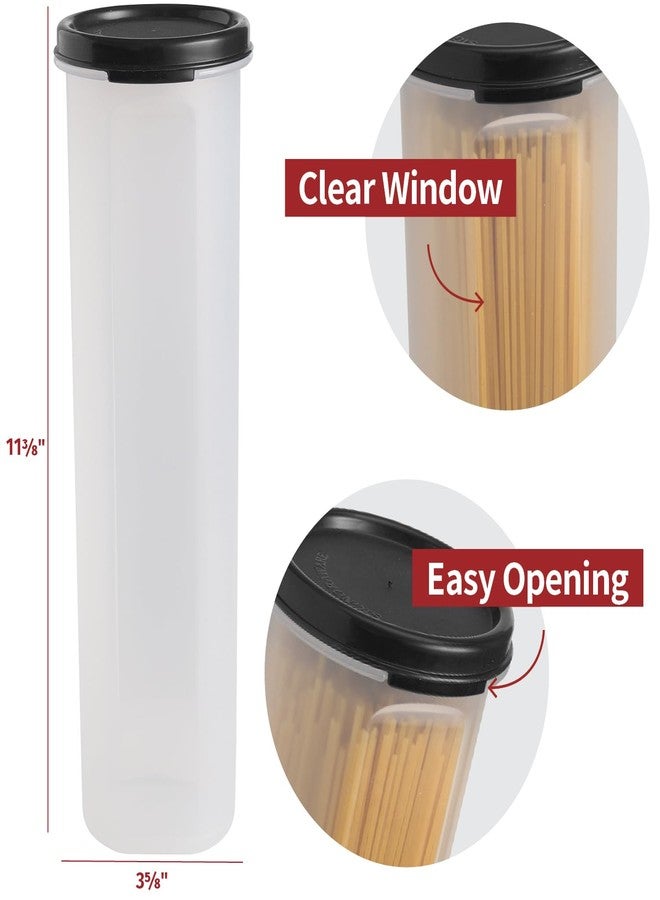 Signoraware Tall Clear Spaghetti Pasta Container Storage With Lid.Multi-Purpose Kitchen Pantry Organization And Food Storage For Noodles Beans Straws - Airtight Leakproof Spaghetti Keeper BPA Free 37 oz. - Image 4