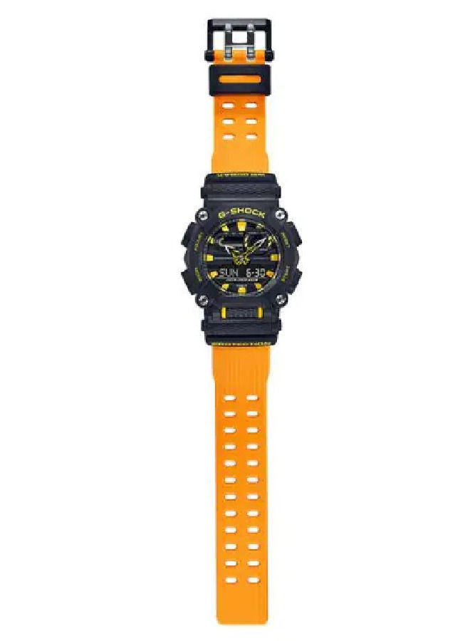 CASIO G-SHOCK Men's Analog & Digital Yellow  &  Black Resin Strap Watch GA900A-1A9 - Image 2