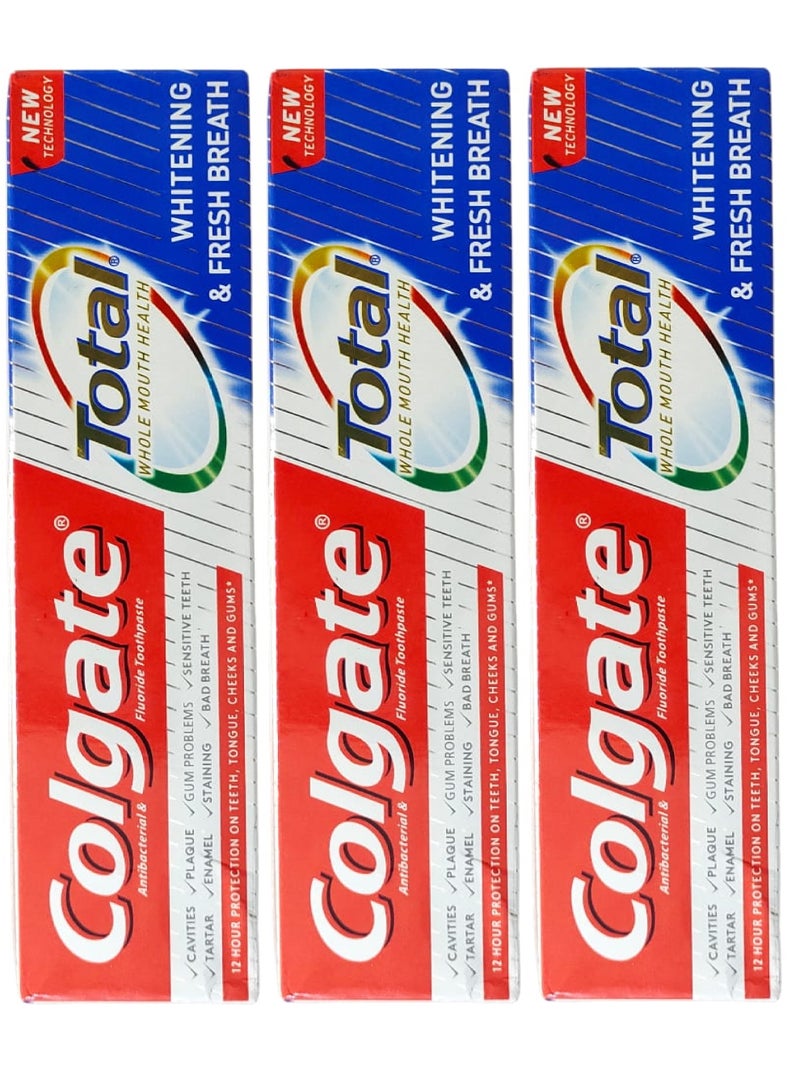 Colgate 3 pices of Colgate Total Toothpaste Whitening&Fresh Breath 3X 100ml - Image 1