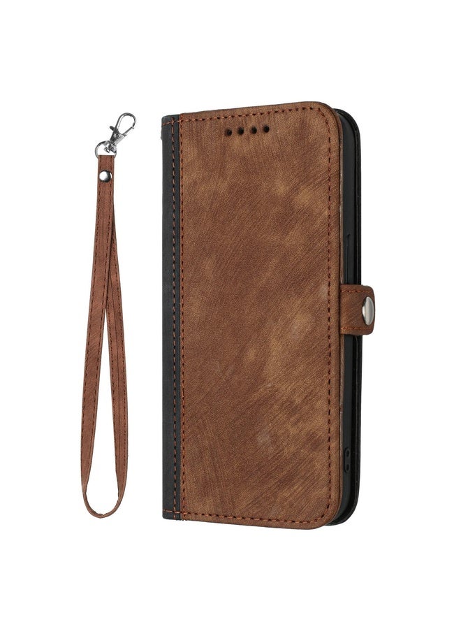 HuHa Case Cover For vivo Y17s 4G Global/Y28 5G India Side Buckle Double Fold Hand Strap Leather Phone Case(Brown) - Image 3