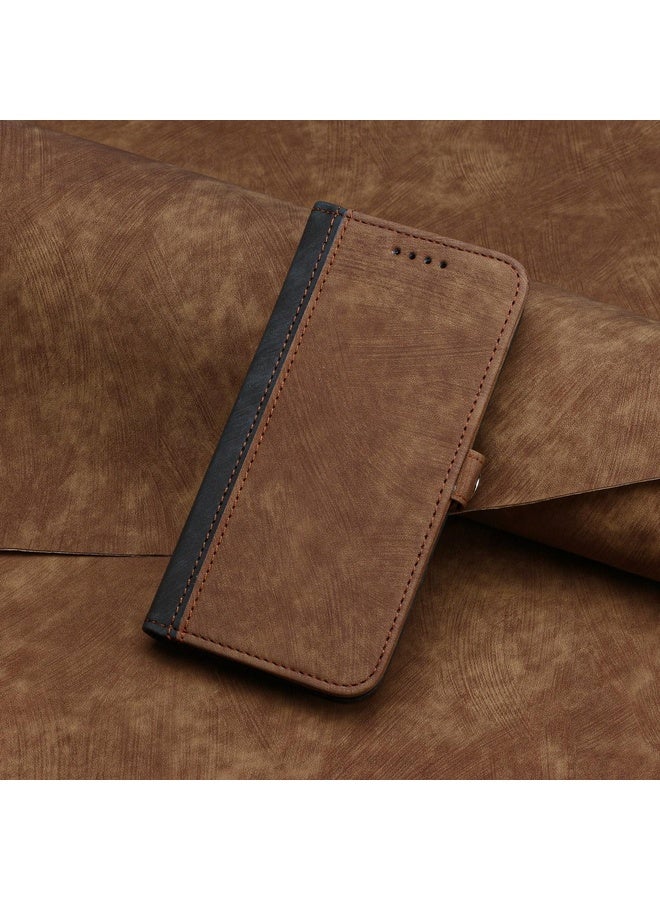 HuHa Case Cover For vivo Y17s 4G Global/Y28 5G India Side Buckle Double Fold Hand Strap Leather Phone Case(Brown) - Image 2