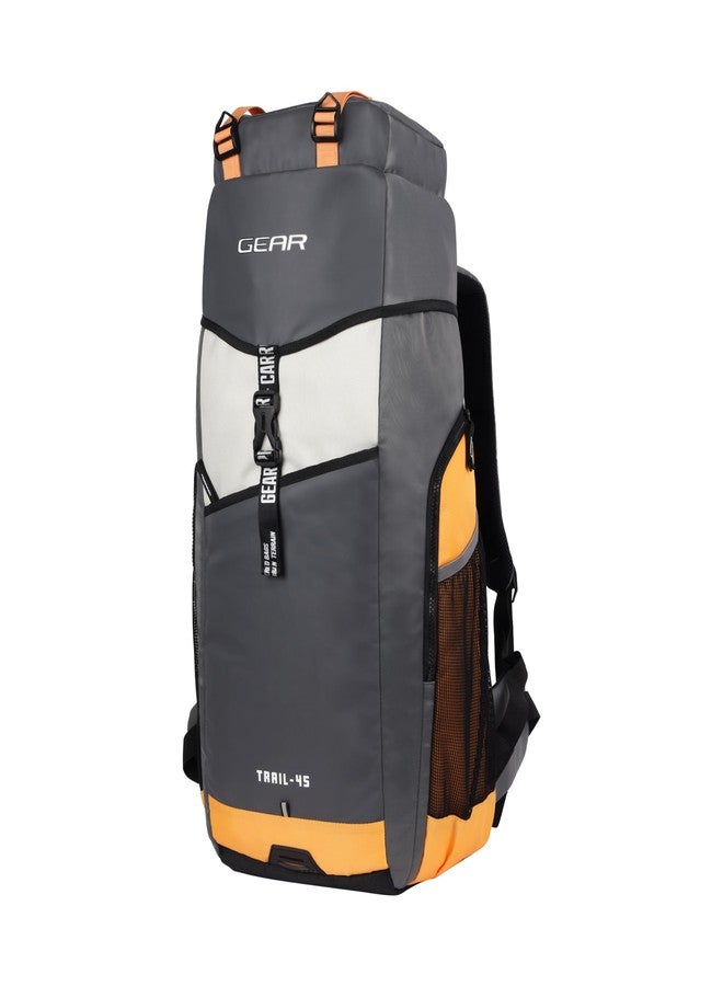 Gear Trail 3 25"/45L Extra Large Water Resistant 4 Compartment Rucksack/Travel Bag/For Unisex(Yellow-Grey) - Image 1