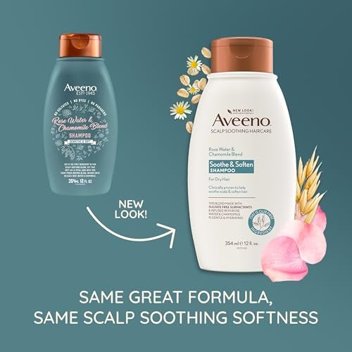 Aveeno شامبو أفينو لتهدئة فروة الرأس بمزيج ماء الورد والبابونج، طازج، 12 أونصة سائلة - Image 2