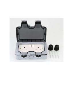 Generic Outdoor Sockets Waterproof Single Socket,ShowTop Wall Electrical Outlets,IP66 Switched Socket Covers,13A Outdoor Wall Weatherproof Plug Socket Box waterproof wall socket (Double socket)  - Image 3