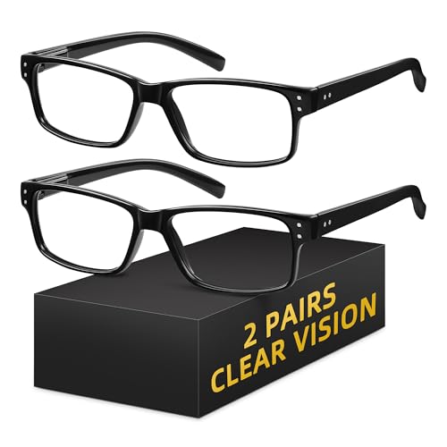 XVXV 2 Pairs +2.0 Reading Glasses,Blue Light Blocking Readers for Men Women,Anti Eyestrain/UV Lightweight Spring Hinges Eyeglasses - Image 1