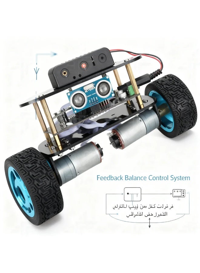 robotgcc Self Balancing Robot Kit Two Wheel Smart Balance Robot Car Ultrasonic Sensor Auto Follow Robot STEM Education Arduino Compatible Robotics Kit Learning Platform Intelligent Balance Control DIY Robot Car Programming Kit Electronics Kit for Kids Students Beginners Robotics Engineering Teaching Tool Balance Robot Kit - Image 4