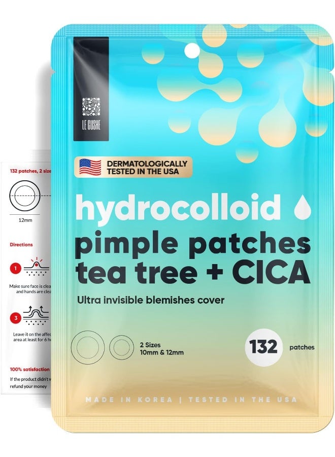 LE GUSHE K-BEAUTY Pimple Patches for Face (132 dots) - Hydrocolloid Acne Patch for Zits and Blemishes - Invisible Blemish Patches | Spot Cover Stickers for Glowing Skin | Korean Skin Care - Image 1