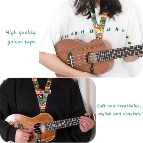 DreamAug Ukulele Strap, Adjustable Mayan Style Ethnic Guitar Strap with Clip, 23"-55" ，for Acoustic Guitar, Electric Guitar, Bass, and Ukulele - Image 4