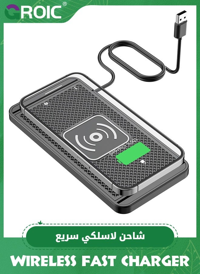 GROIC Wireless Charger, Wireless car Charger Charging pad 15w Non Slip Fast Charger for car Wireless Phone Charger for Android for iPhone 11/12/13/14/15 Pro Max Xs, Samsung Galaxy S20, S10+ Note 9，LG  - Image 1
