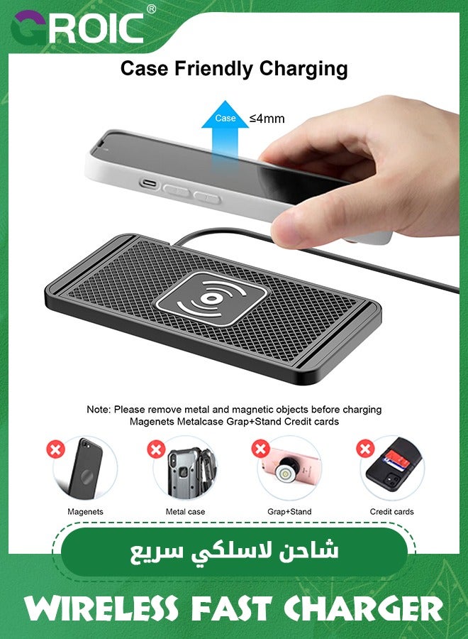 GROIC Wireless Charger, Wireless car Charger Charging pad 15w Non Slip Fast Charger for car Wireless Phone Charger for Android for iPhone 11/12/13/14/15 Pro Max Xs, Samsung Galaxy S20, S10+ Note 9，LG  - Image 3