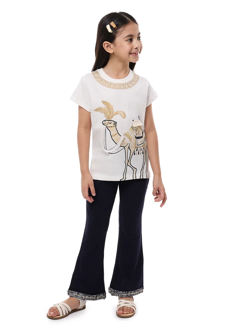 victor and jane Victor and Jane T-Shirt & Flared Leggings Set – Comfortable and Stylish Outfit for Girls