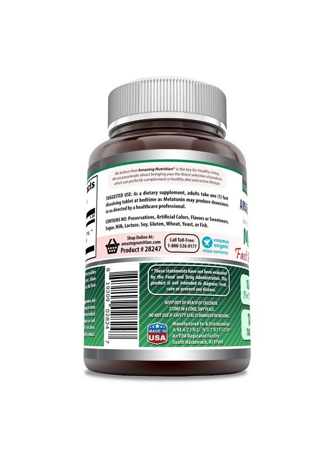 Amazing Nutrition Amazing Formulas Melatonin Fast Dissolving 12 Mg per Serving 180 Tablets Supplement | Strawberry Flavor | Non-GMO | Gluten-Free | Made in USA - Image 3