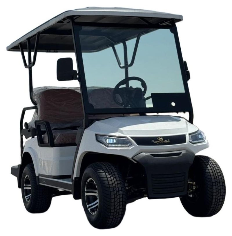 LVTONG Crown 4-Seater Electric Golf Cart (2+2) – 48V Lithium Battery, 5kW AC Motor, Rear Seat Convertible Flatbed – White 2025 - Image 1