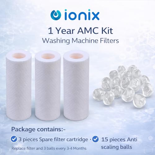 IONIX spare filter cartridge set for washing machine/Shower/Geyser filter, Remove sediment & hardness from water(3 cartridges and 15 softnening balls) - Image 2