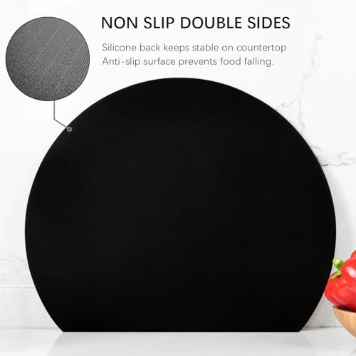 ZVP Thick Silicone TPU Cutting Board Mats for Kitchen, Flexible Rubber Cutting Boards, Anti-Slip Cutting Mats, Semicircle Chopping Board, BPA Free Dishwasher Safe, 2 Pieces - Image 3