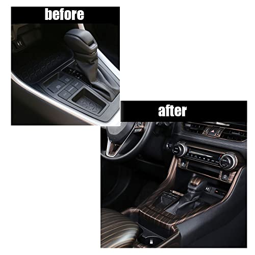 ERIDANUS Auto Accessories Fit for RAV4 2024 2023 2022 2021 2020 2019 Interior Gear Shift Box Panel Frame Overlay Cover Trim (Peach Wood Style) ABS 1 PC - Image 2