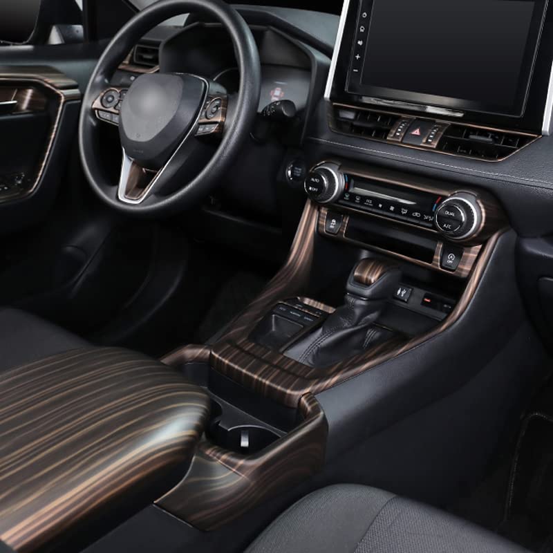 ERIDANUS Auto Accessories Fit for RAV4 2024 2023 2022 2021 2020 2019 Interior Gear Shift Box Panel Frame Overlay Cover Trim (Peach Wood Style) ABS 1 PC - Image 5