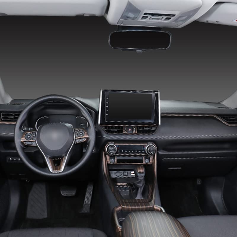 ERIDANUS Auto Accessories Fit for RAV4 2024 2023 2022 2021 2020 2019 Interior Gear Shift Box Panel Frame Overlay Cover Trim (Peach Wood Style) ABS 1 PC - Image 4