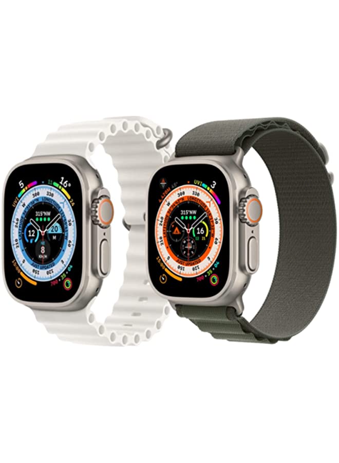 IAF Nylon G-hook Loop Strap, Dark Green Silicone Ocean Strap, Mint Green and Silicone Ocean Strap, Green for Apple Watch Ultra 8/49mm Set of 3