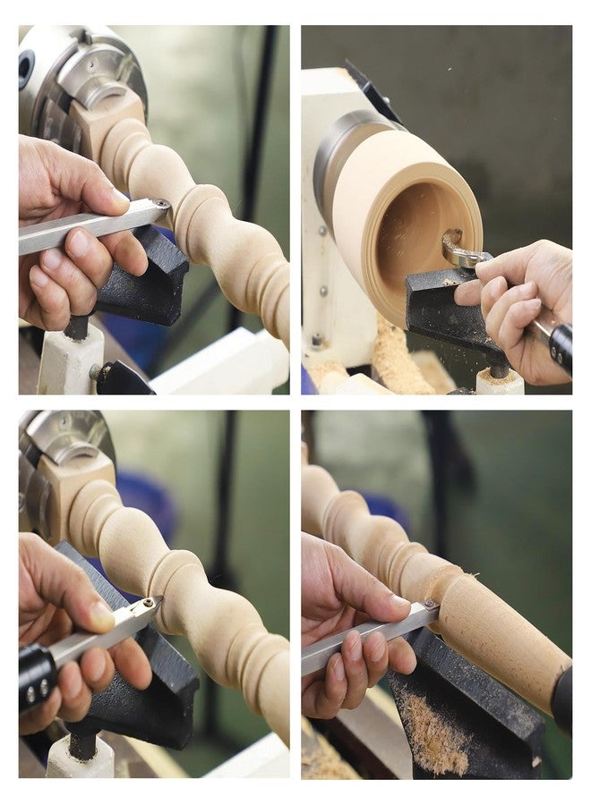 DEEFIINE Carbide Tip Wood Lathe Turning Tool Kit, Lathe Roughing and Finishing Hollow Tool Interchangeable Aluminum Alloy Handle with Diamond Round Square Carbide Inserts (Metal handle) - Image 3