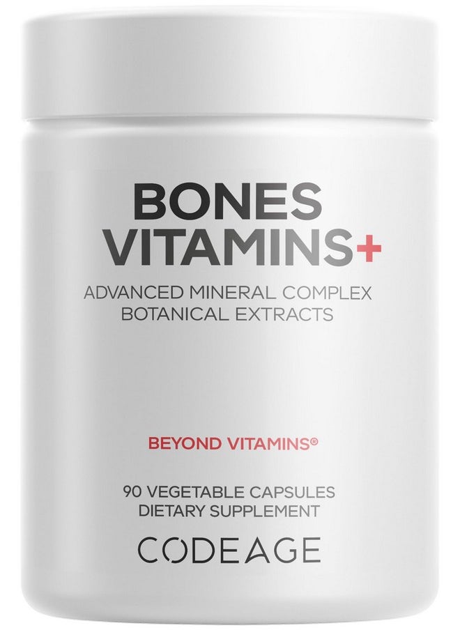 Codeage Codeage Bones Vitamins+ - Vitamin D3 & K2, Vitamin C, Calcium, Magnesium, Zinc, Hesperidin, L-Lysine, Manganese, Bamboo, Horsetail, Cissus, Boron, Trans-Resveratrol, Non-GMO Supplement - 90 Capsules  - Image 1