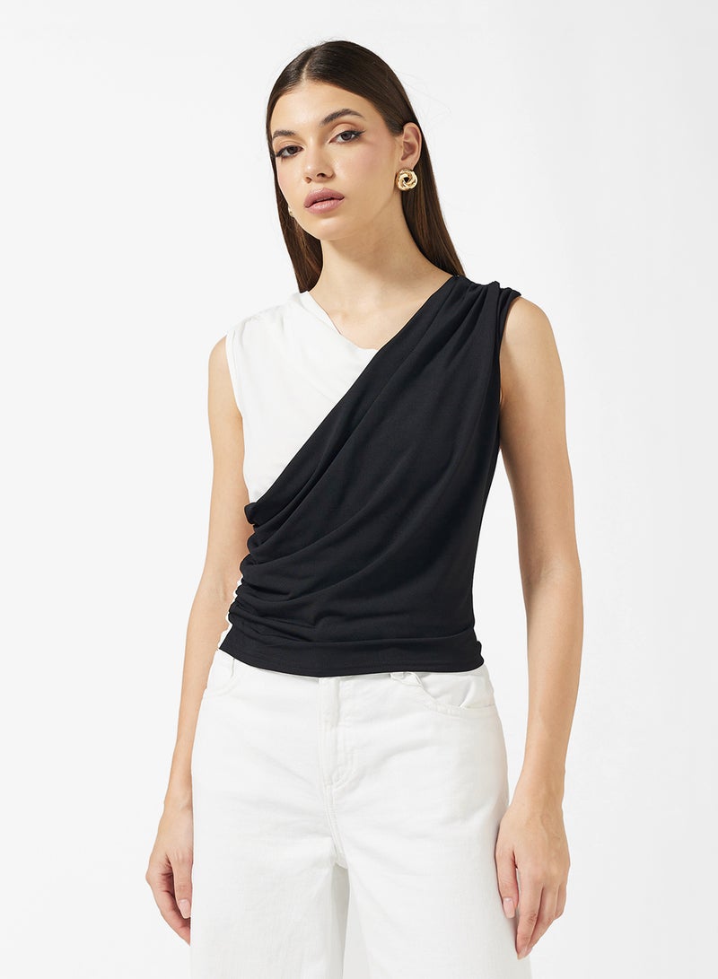 ELLA Contrast Toned Off Shoulder Top - Image 1