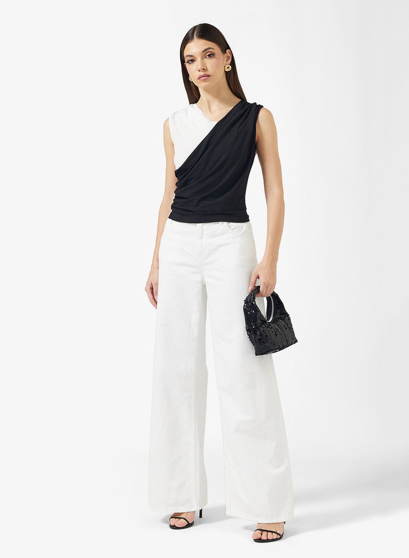 ELLA Contrast Toned Off Shoulder Top - Image 4