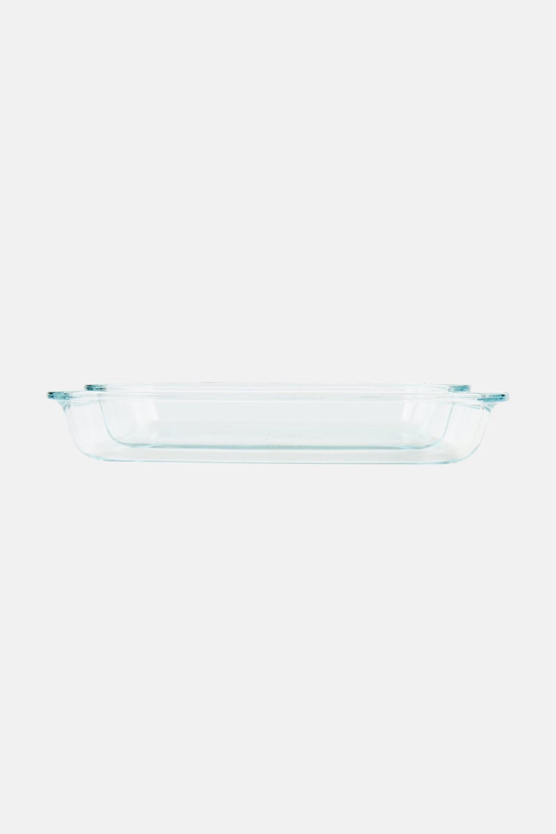 YOTO 2 Set Of Rectangular Glass Baking Dish, Transparent  - Image 2