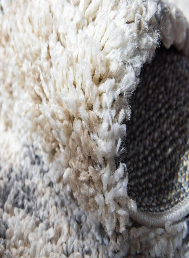 يونيك لوم سجادة منطقة من مجموعة يونيك لوم هيجي شاغ - بنقشة التعريشة (2' 2" × 6' 1" ممر، عاجي/رمادي) - Image 5