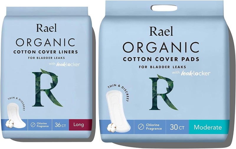 Rael Incontinence Bundle  Long Liners 36 Count  Moderate Pads 30 Count for Bladder Control and Postpartum - Image 1