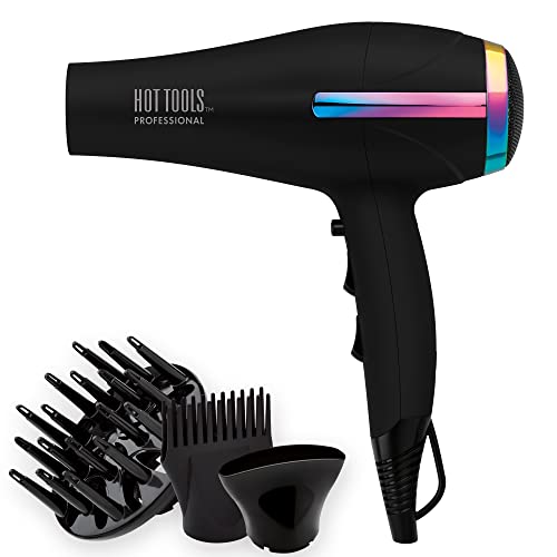HOT TOOLS Professional Ceramic Rainbow Hair Dryer - Fast Drying Blow Dryer with Quiet Operation and Ion Technology for Long-Lasting and Shinier Hair - 1875 Watts - Image 1