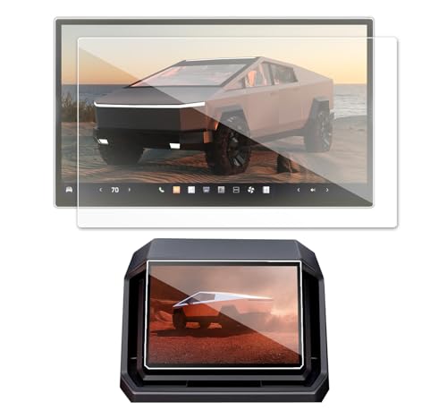 EUEKY 2PCS Matte 2025 Tesla Cybertruck Screen Protector Compatible with Cybertruck Tesla 2024 Front & Back Screen Protector 18.5’’&9.4’’ Rear Seat Display Nav. Matte&Rear Screen Anti Glare/Anti Fingerprint (2) - Image 1