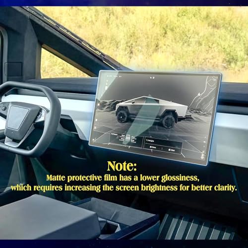EUEKY 2PCS Matte 2025 Tesla Cybertruck Screen Protector Compatible with Cybertruck Tesla 2024 Front & Back Screen Protector 18.5’’&9.4’’ Rear Seat Display Nav. Matte&Rear Screen Anti Glare/Anti Fingerprint (2) - Image 4